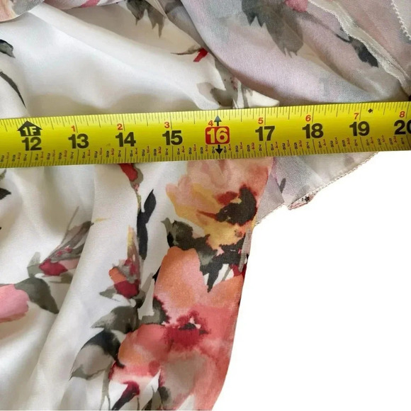 White House Black Market Floral Maxi Dress Chiffon Off the Shoulder Ruffle M NWT - Picture 5 of 10